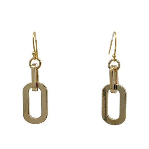 Short Earrings - Paperclip - Yellow Gold