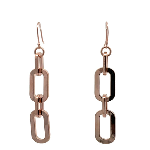 Long Earrings - Paperclip - Rose Gold