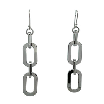 Long Earrings - Paperclip - Silver