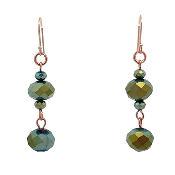 Long Earrings - Sea Green Crystal