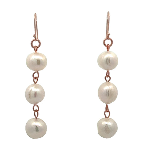 Long Earrings - Cream Pearl