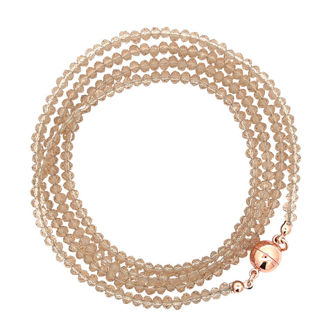 Long Strand Necklace - Champagne Crystal