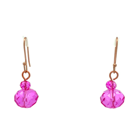 Short Earrings - FUCHSIA Crystal