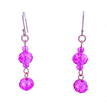 Long Earrings - FUCHSIA Crystal Maria Nicola