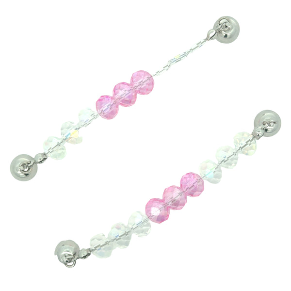 SET 3- 20% OFF! MAUVE ABSTRACT SHORT KIMONO + SHORT STRAND WHEAT CHAIN + TWO PINK CRYSTAL/AB CONNECTORS+  PINK OMBRE TASSEL