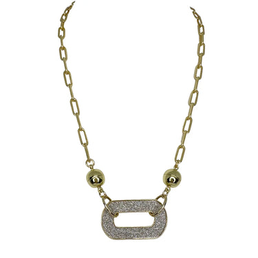 Shimmer Paperclip Pendant - Yellow Gold Pendant