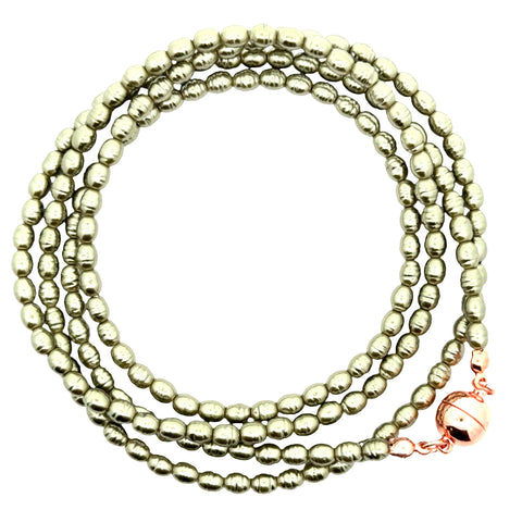 Long Strand Necklace - Shell Pearl -  OLIVE