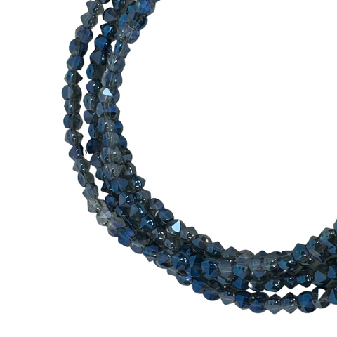 Medium Strand Necklace - Blue Shade Crystal