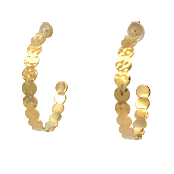 HOOP Earrings - Beaten Disc Hoops