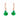 Pair of short Emerald Crystal drop earrings