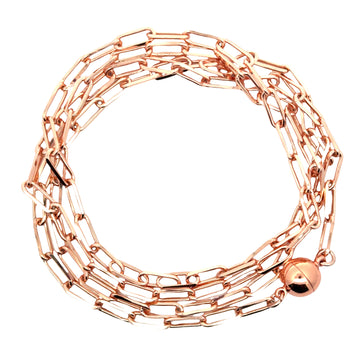 LONG Strand Necklace - Paperclip - Rose Gold