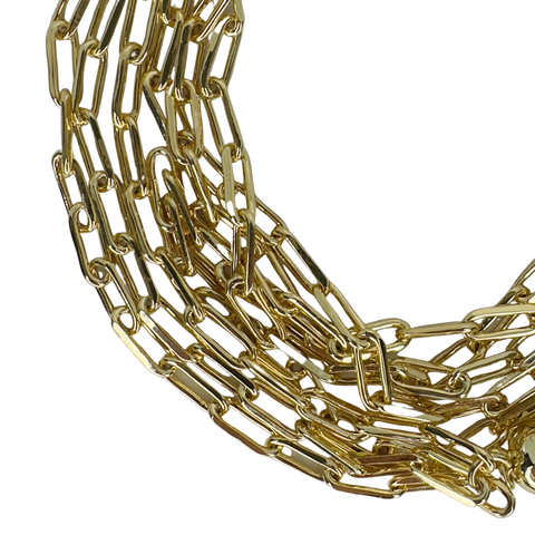 Medium Strand Necklace - Paperclip - Yellow Gold