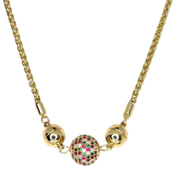 Christmas Pavé Pendant + 45cm Wheat Chain