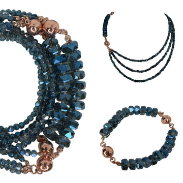 10 Way Necklace - Blue Shade Crystal Seriously Romantic