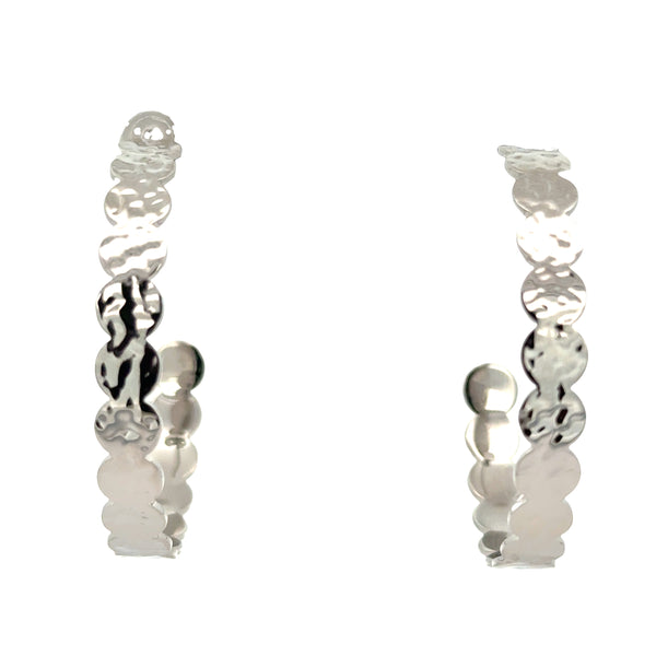 HOOP Earrings - Beaten Disc Hoops