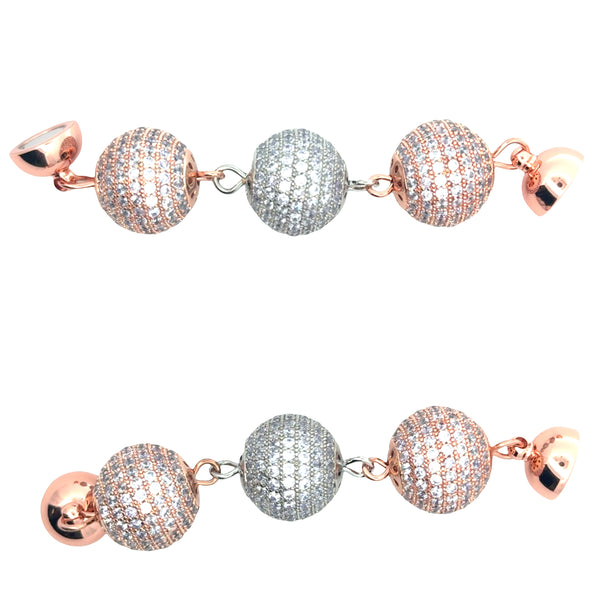 SET 5- 30% OFF!- AB TASSEL WITH CONVERSION + BESPOKE TRIPLE FROSTY PAVE CONNECTORS + PAIR SQUARE PAVE EARRINGS