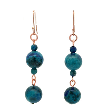 Long Earrings - AZURITE