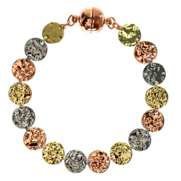 Bracelet Link - 18cm - BEATEN DISC - TRI-COLOURED RYAN