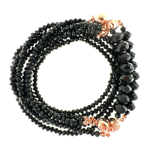 10 Way Necklace - Black Crystal