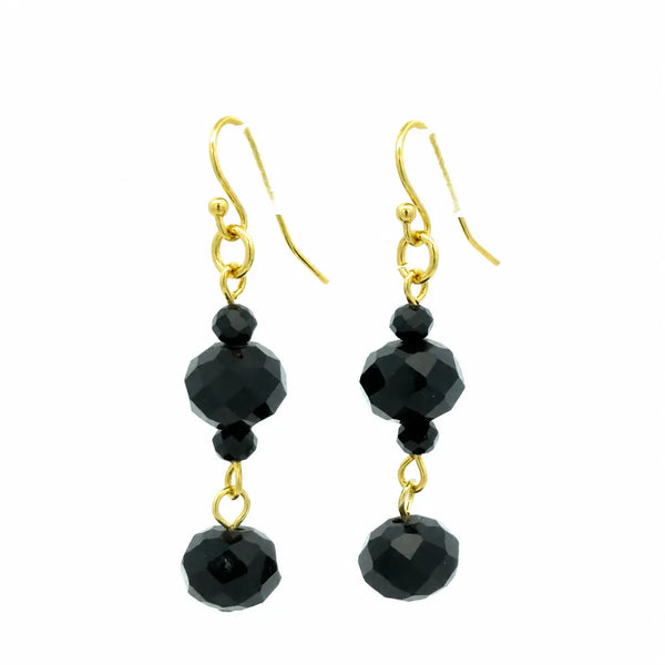 Long Earrings - Black Crystal Maria Nicola