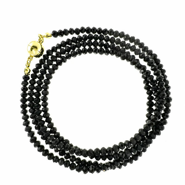 Long Strand Necklace - Black Crystal Seriously Romantic
