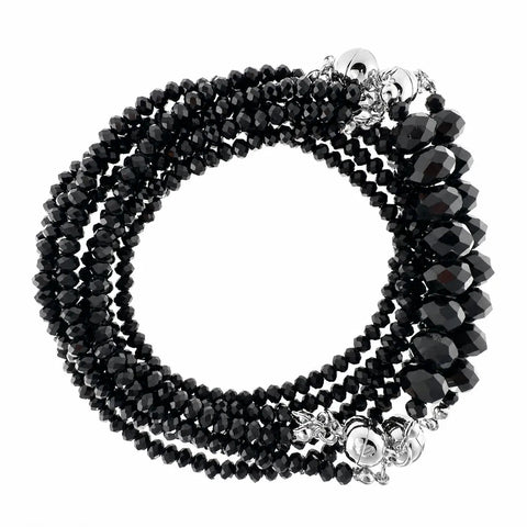 10 Way Necklace - Black Crystal
