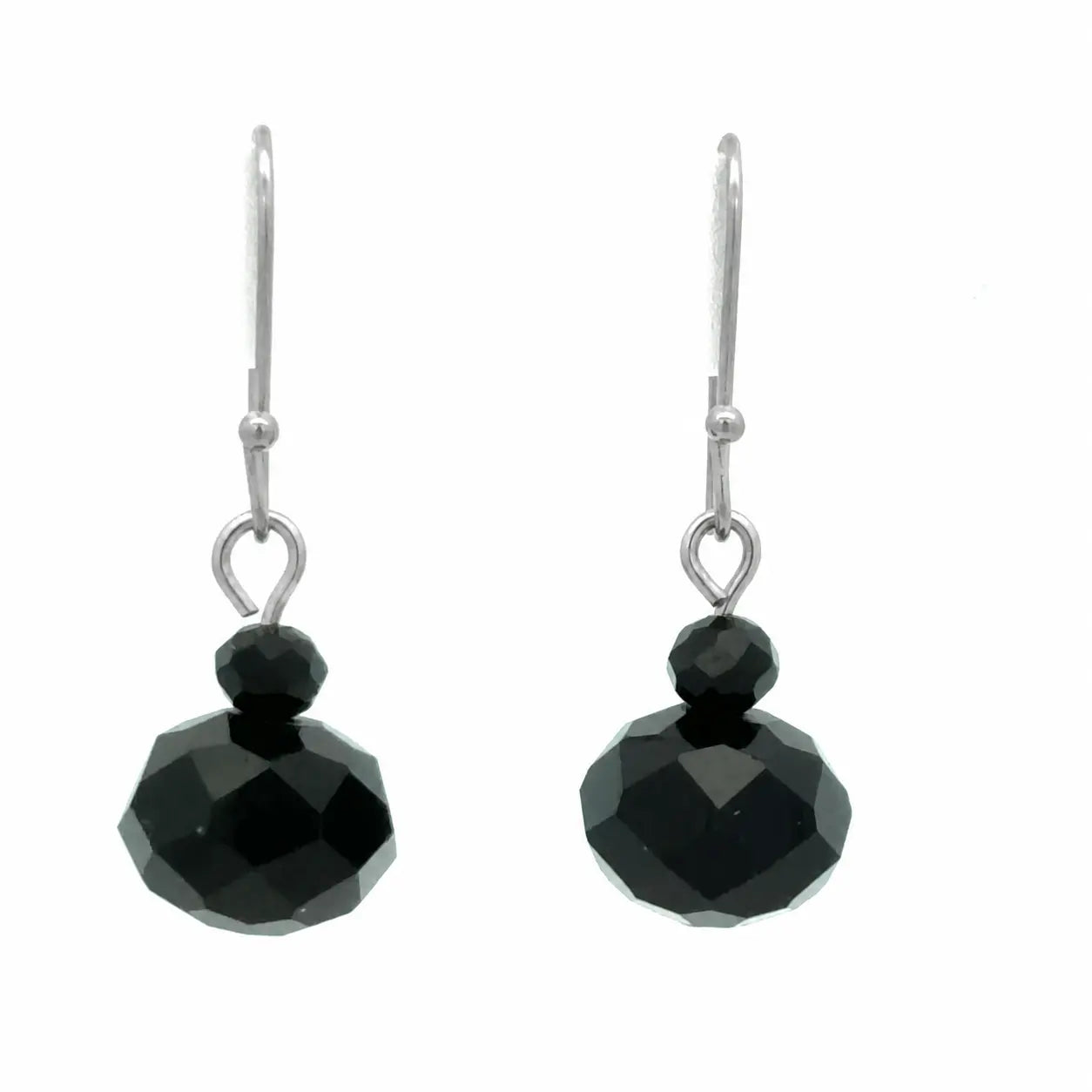 Short Earrings - Black Crystal