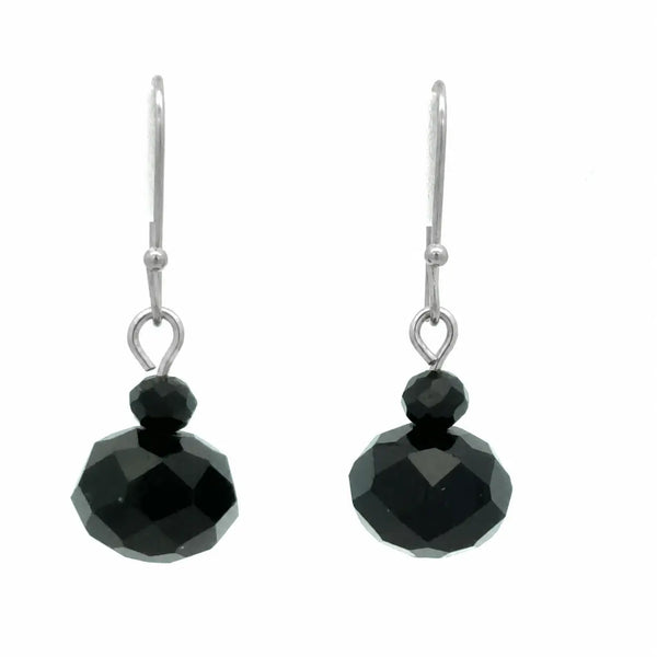 Short Earrings - Black Crystal Maria Nicola