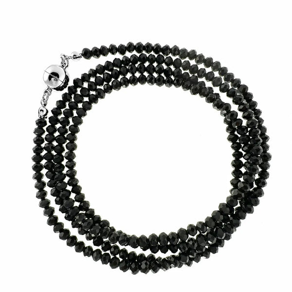 Long Strand Necklace - Black Crystal Seriously Romantic