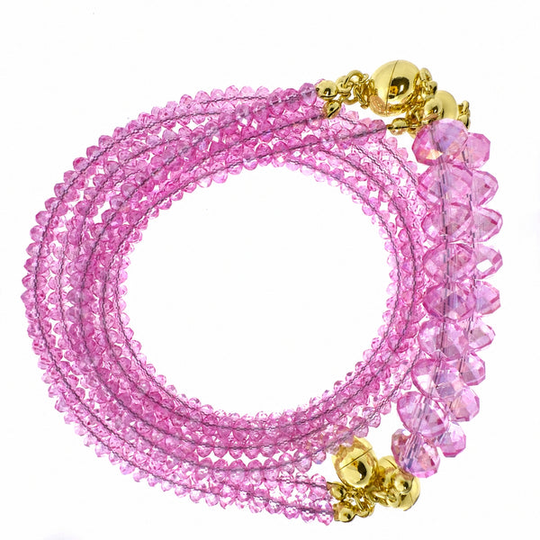10 Way Necklace - Candy Pink Crystal