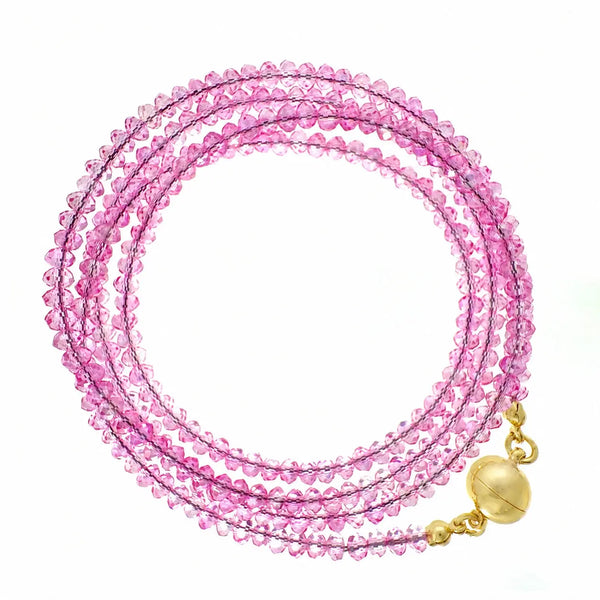 Long Strand Necklace - Candy Pink Crystal Seriously Romantic