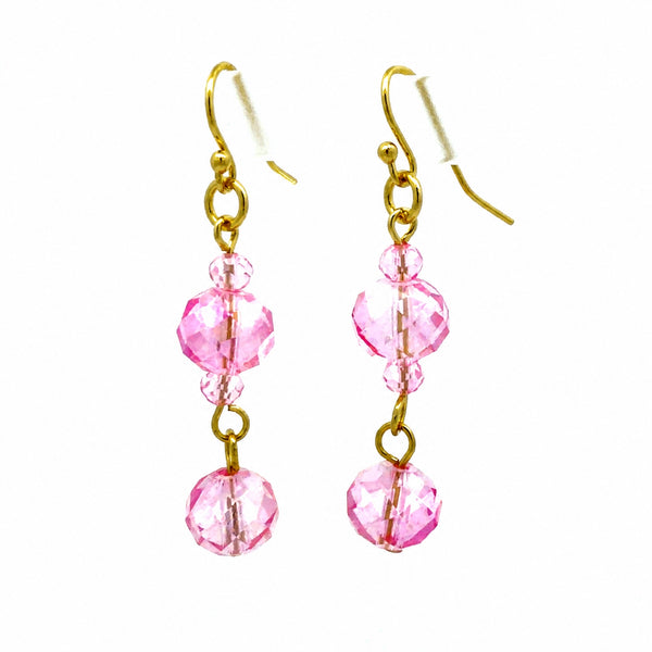 Long Earrings - Candy Pink Crystal
