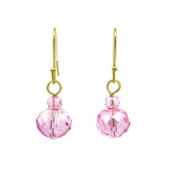 Short Earrings - Candy Pink Crystal