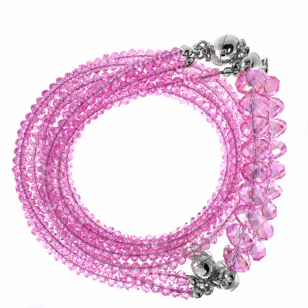 10 Way Necklace - Candy Pink Crystal