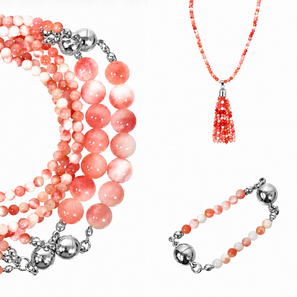 10 Way Bundle  - Pink Agate (Includes 10 Way Necklace, Tassel & Mini Connectors) Seriously Romantic