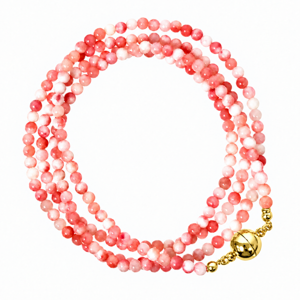 Long Strand Necklace - Pink Agate Seriously Romantic