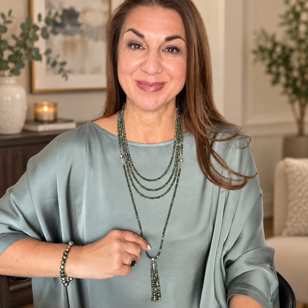 10 Way Bundle - Sea Green Crystal (Includes 10 Way Necklace, Tassel & Mini Connectors) Seriously Romantic