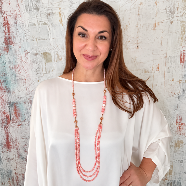 10 Way Bundle  - Pink Agate (Includes 10 Way Necklace, Tassel & Mini Connectors) Seriously Romantic