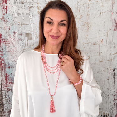 10 Way Bundle  - Pink Agate (Includes 10 Way Necklace, Tassel & Mini Connectors) Seriously Romantic