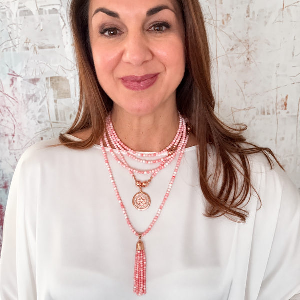10 Way Bundle  - Pink Agate (Includes 10 Way Necklace, Tassel & Mini Connectors) Seriously Romantic