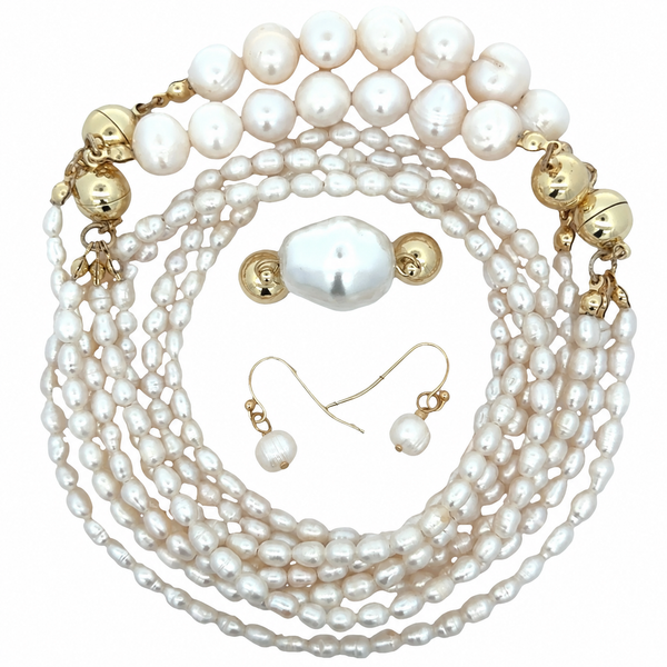 Cream Freshwater Pearl BEGINNER BUNDLE Maria Nicola