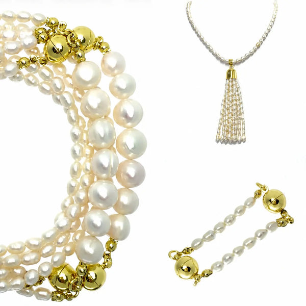 10 Way BUNDLE - Cream Pearl (Includes 10 Way Necklace, Tassel & Mini Connectors) Seriously Romantic