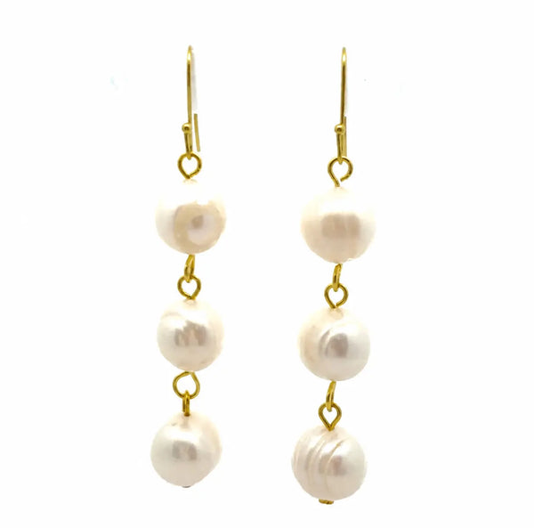 Long Earrings - Cream Pearl Maria Nicola