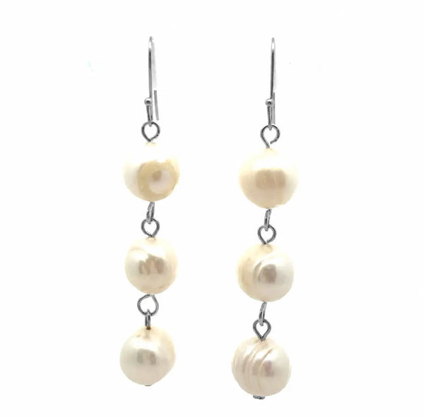 Long Earrings - Cream Pearl Maria Nicola