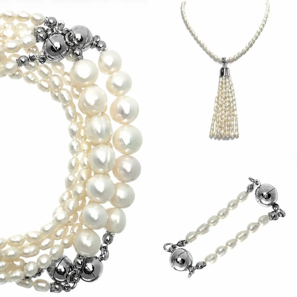 10 Way BUNDLE - Cream Pearl (Includes 10 Way Necklace, Tassel & Mini Connectors) Seriously Romantic