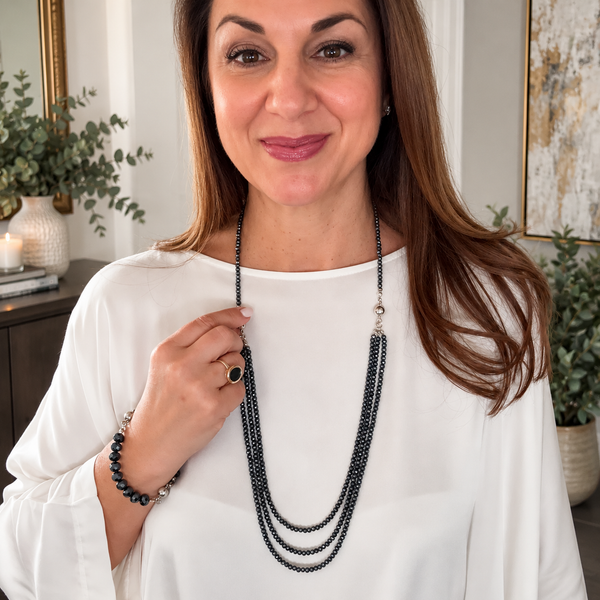 10 Way Bundle - Midnight Crystal (Includes 10 Way Necklace, Tassel & Mini Connectors) Seriously Romantic
