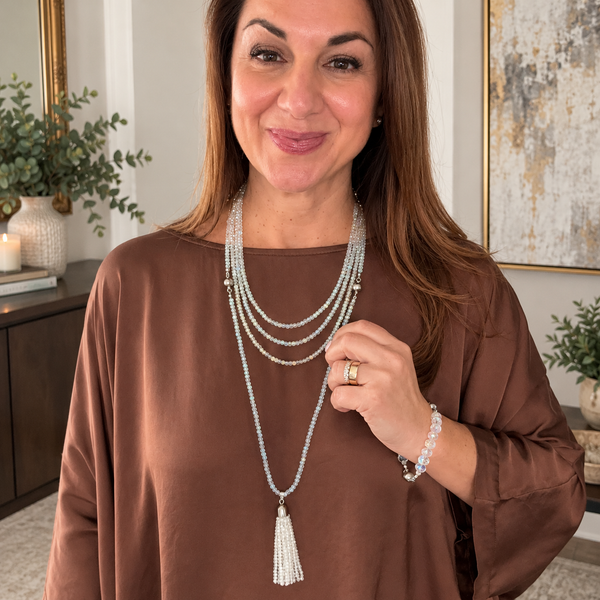 10 Way Bundle  - AB Crystal (Includes 10 Way Necklace, Tassel & Mini Connectors) Seriously Romantic