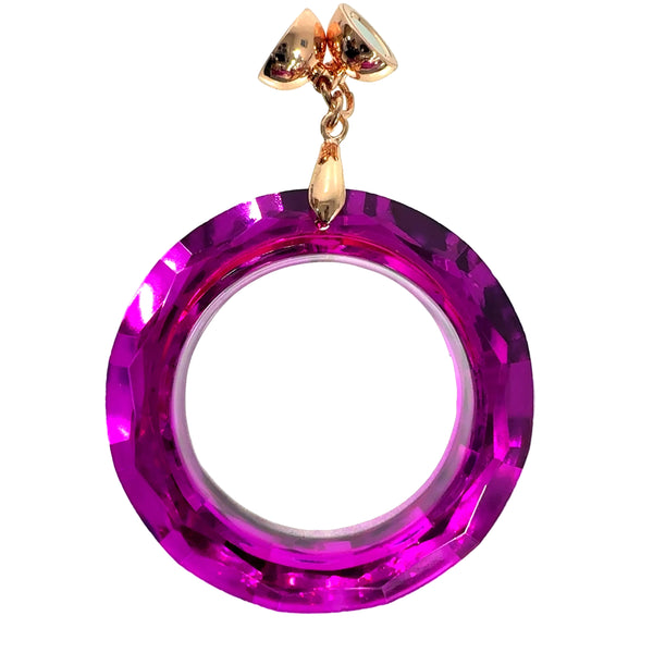 Pendant - Crystal - 50mm Friendship Circle - FUCHSIA Pendant