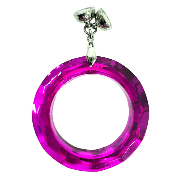Pendant - Crystal - 50mm Friendship Circle - FUCHSIA Pendant