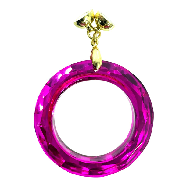 Pendant - Crystal - 50mm Friendship Circle - FUCHSIA Pendant